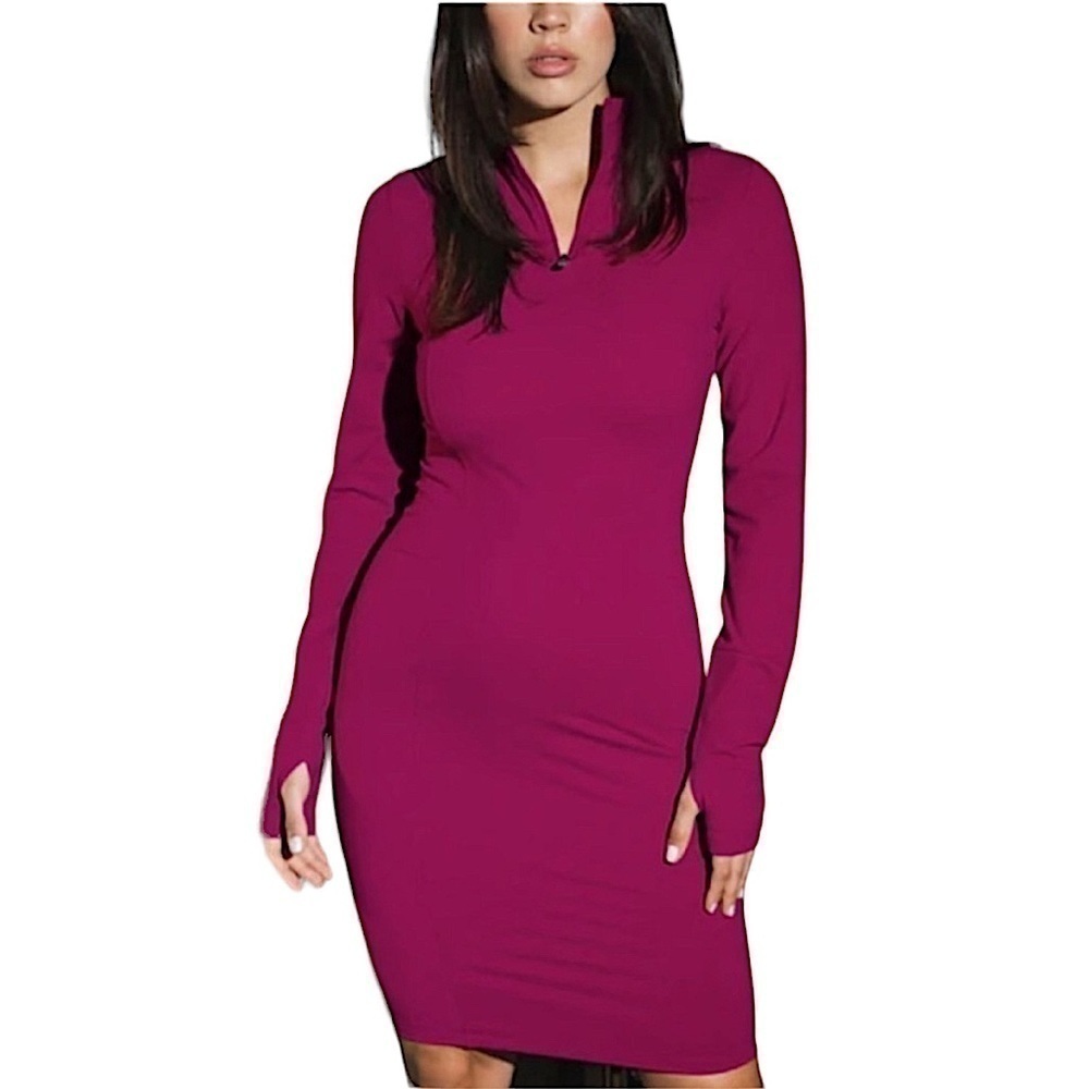 Vitality women’s Tati dress size S long sleeve quarter zip alkaline pink